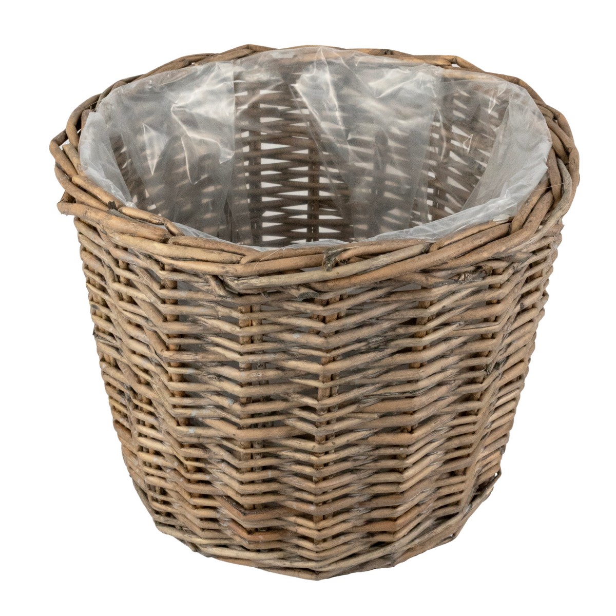 Кашпо плетеное (ива), D30xН24см, серый в интернет-магазине флористических аксессуаров Азалия Декор
