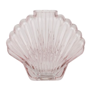 Ваза Ракушка (стекло), 19х8,5xH17,5см, розовый в интернет-магазине флористических аксессуаров Азалия Декор