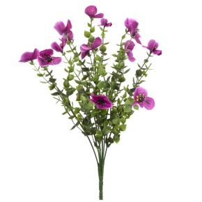 Зелень с цветами на вставке, 35см, зеленый/сиреневый в интернет-магазине флористических аксессуаров Азалия Декор