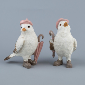 Сувенир Птичка (полирезин), Н12,5х10х7,5см, в асс., белый в интернет-магазине флористических аксессуаров Азалия Декор