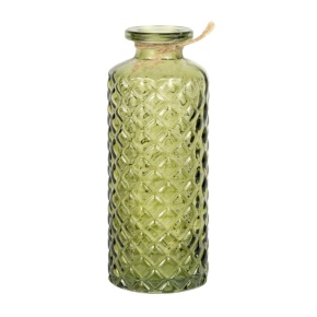 Ваза Бутылочка (стекло), D5,5xH13,5см, зеленый в интернет-магазине флористических аксессуаров Азалия Декор