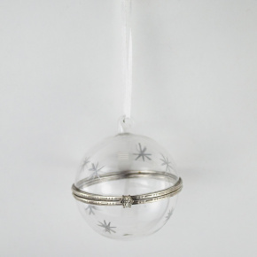 Украшение подвесное Шар (пластик), D8см, прозрачный/серебряный в интернет-магазине флористических аксессуаров Азалия Декор
