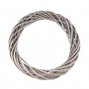 Венок декоративный (ива), D30xH4,5см, серый в интернет-магазине флористических аксессуаров Азалия Декор