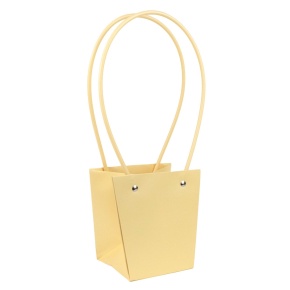 Пакет для цветов водостойкий (крафт), 13х9,5х13см (в уп. 10шт.), светло-желтый в интернет-магазине флористических аксессуаров Азалия Декор