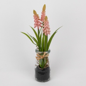 Мускари в вазе, 5х5х22см, розовый в интернет-магазине флористических аксессуаров Азалия Декор