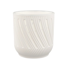 Кашпо Флер со вставкой (пластик), D12,5xH13см, 1,3л, белый в интернет-магазине флористических аксессуаров Азалия Декор