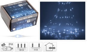 Гирлянда Лучи светодиодная 1м, 100 ламп, бел. свет, прозрачн. в интернет-магазине флористических аксессуаров Азалия Декор