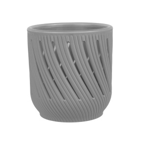 Кашпо Флер со вставкой (пластик), D12,5xH13см, 1,3л, серый в интернет-магазине флористических аксессуаров Азалия Декор