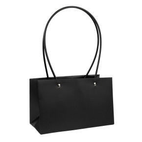 Пакет для цветов водостойкий (крафт), 22х10,5х13,5см (в уп. 10шт.), черный в интернет-магазине флористических аксессуаров Азалия Декор