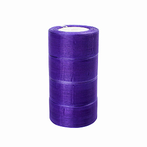 Лента (органза) 40 мм 25 ярдов (в уп. 4 шт.), фиолетовый в интернет-магазине флористических аксессуаров Азалия Декор