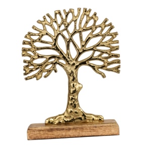 Сувенир Дерево (металл/дерево), H25x19см, золотой в интернет-магазине флористических аксессуаров Азалия Декор