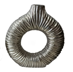 Ваза (металл), H27,5x27x7см, серебряный в интернет-магазине флористических аксессуаров Азалия Декор