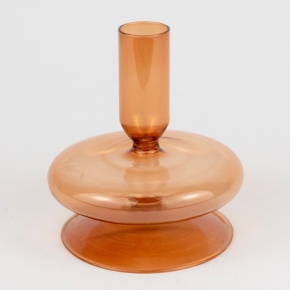 Подсвечник (стекло), D8,5xH12см, коричневый в интернет-магазине флористических аксессуаров Азалия Декор