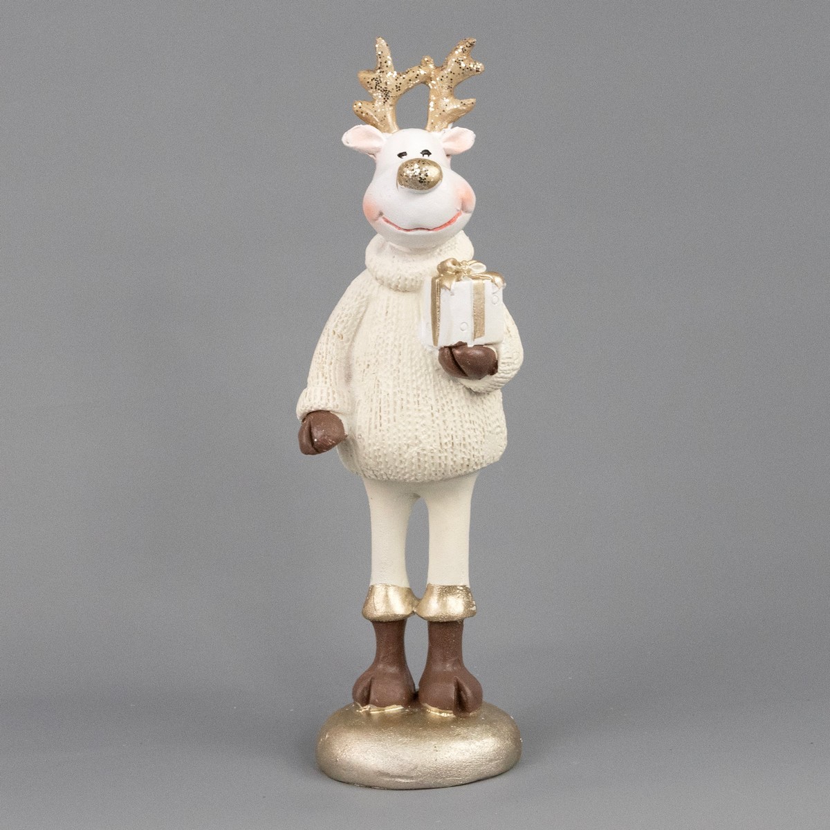 Сувенир Олень Мальчик/Девочка (полирезин), Н16,5х5х4,5см, в асс., шампань в интернет-магазине флористических аксессуаров Азалия Декор