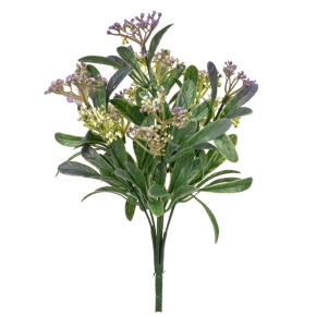 Зелень с ягодами на вставке, 29см, зеленый/сиреневый в интернет-магазине флористических аксессуаров Азалия Декор