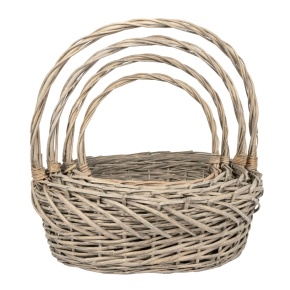 Набор корзин плетеных 4шт. (ива), 47x42x18xH48см, серый в интернет-магазине флористических аксессуаров Азалия Декор