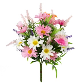 Букет цветов, 33см, розовый/белый в интернет-магазине флористических аксессуаров Азалия Декор