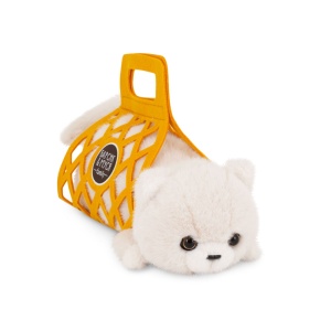 Игрушка м/н Кот Барсик в сумке, 35см, кремовый в интернет-магазине флористических аксессуаров Азалия Декор