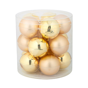 Набор шаров 15шт. в тубе (стекло), D6см, в асс., зол. в интернет-магазине флористических аксессуаров Азалия Декор