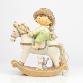 Сувенир Мальчик на лошадке (полирезин), H19x16,5x7,5см, цв. в асс. в интернет-магазине флористических аксессуаров Азалия Декор