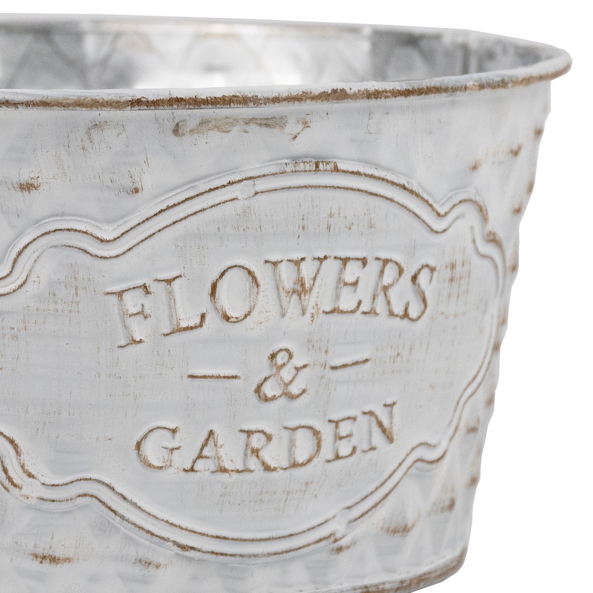 Кашпо (металл), D16xH8см, белый в интернет-магазине флористических аксессуаров Азалия Декор