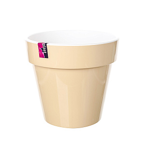 Кашпо Порто со вставкой (пластик), D23хH21см, 6л, кремовый в интернет-магазине флористических аксессуаров Азалия Декор