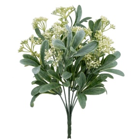 Зелень с ягодами на вставке, 29см, зеленый/белый в интернет-магазине флористических аксессуаров Азалия Декор