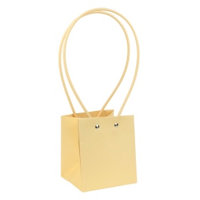 Пакет для цветов водостойкий (крафт), 11,5х10,5х13см (в уп. 10шт.), светло-желтый в интернет-магазине флористических аксессуаров Азалия Декор