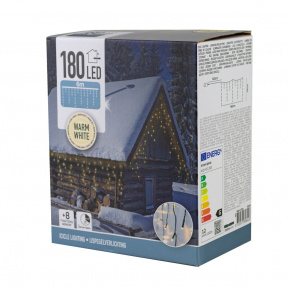 Гирлянда светодиодная Занавес 600х52см, 180 ламп, тепл. бел. свет, шнур 3м, зел. в интернет-магазине флористических аксессуаров Азалия Декор