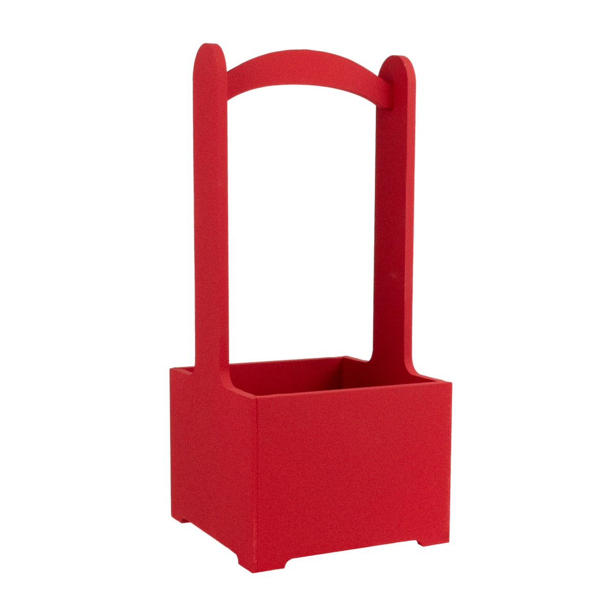 Корзина (дерево), 14х14х30см, красный в интернет-магазине флористических аксессуаров Азалия Декор