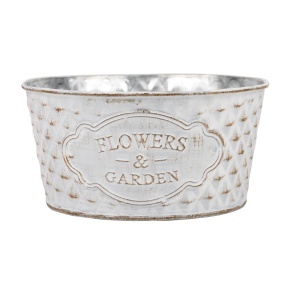 Кашпо (металл), D16xH8см, белый в интернет-магазине флористических аксессуаров Азалия Декор