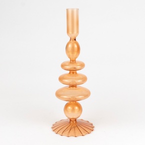 Подсвечник (стекло), D8,5xH28см, коричневый в интернет-магазине флористических аксессуаров Азалия Декор