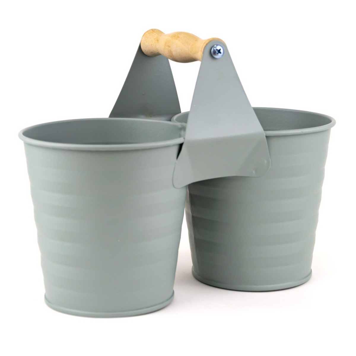 Кашпо двойное Линии (металл), 22х11хH10,5/H17см, голубой в интернет-магазине флористических аксессуаров Азалия Декор