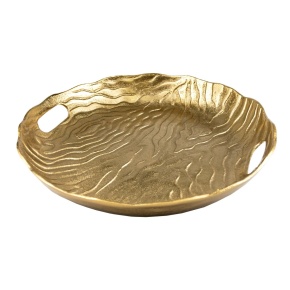 Поднос (металл), D35хH5см, золотой в интернет-магазине флористических аксессуаров Азалия Декор