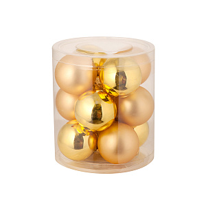 Набор шаров 12шт. в тубе (стекло), D4см, в асс., зол. в интернет-магазине флористических аксессуаров Азалия Декор