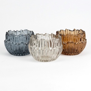 Подсвечник (стекло), H6х8,5x8,5см, цв. в асс. в интернет-магазине флористических аксессуаров Азалия Декор