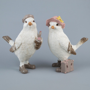 Сувенир Птичка (полирезин), Н17х15х8см, в асс., белый в интернет-магазине флористических аксессуаров Азалия Декор