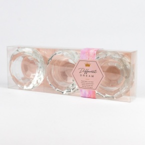 Набор подсвечников 3 шт.  (стекло), Н3хD7см, прозрачный в интернет-магазине флористических аксессуаров Азалия Декор