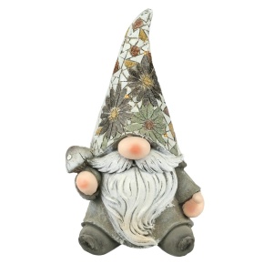 Садовая фигура Гном (керамика), H46x26х18см, серый в интернет-магазине флористических аксессуаров Азалия Декор