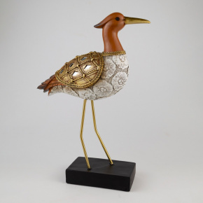 Сувенир Цапля (полирезин), Н33х23х9см, коричневый в интернет-магазине флористических аксессуаров Азалия Декор