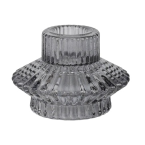 Подсвечник (стекло), 8хH5,5см, серый в интернет-магазине флористических аксессуаров Азалия Декор