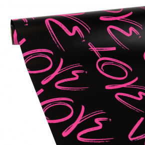 Пленка Love 65мкр, 58 см 10 м, черный в интернет-магазине флористических аксессуаров Азалия Декор