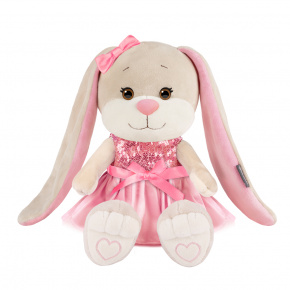 Игрушка м/н Зайка Лин в подар. кор., 20см, кремовый/розовый в интернет-магазине флористических аксессуаров Азалия Декор