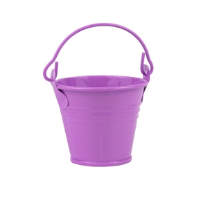 Кашпо Три Линии Ведерко с ручкой (металл), D7xH6см, фиолетовый в интернет-магазине флористических аксессуаров Азалия Декор