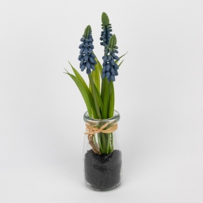 Мускари в вазе, 5х5х22см, синий в интернет-магазине флористических аксессуаров Азалия Декор