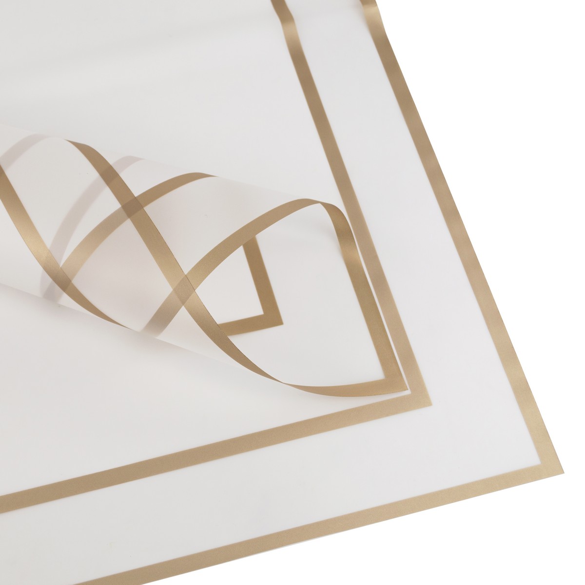 Пленка матовая с каймой 50мкр, 20 листов, 58х58см, белый в интернет-магазине флористических аксессуаров Азалия Декор