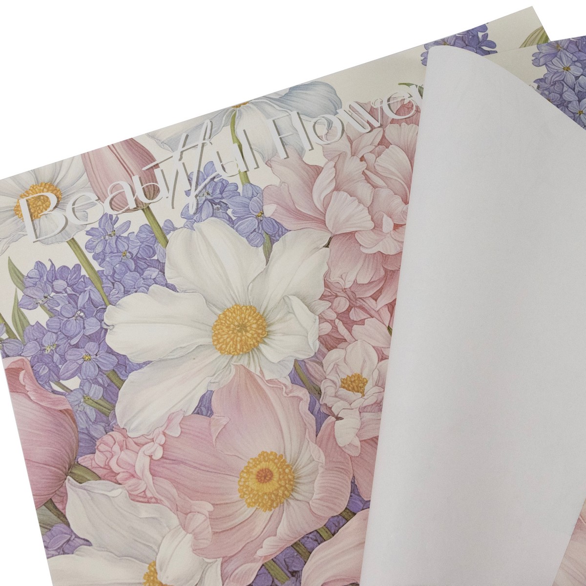 Бумага для цветов Флора 100гр/м2, 15 листов, 38х52см, сиреневый/ розовый в интернет-магазине флористических аксессуаров Азалия Декор