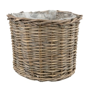 Кашпо плетеное (ива), D25xH20см, серый в интернет-магазине флористических аксессуаров Азалия Декор