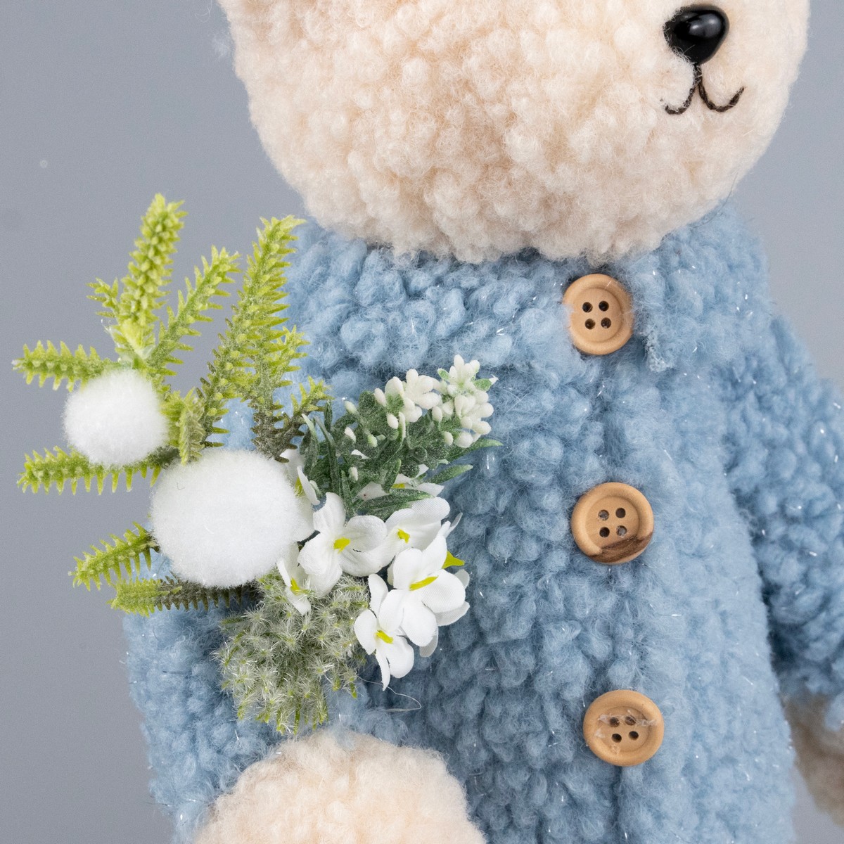 Сувенир Медвежонок Девочка, Н37х19х17см, голубой в интернет-магазине флористических аксессуаров Азалия Декор