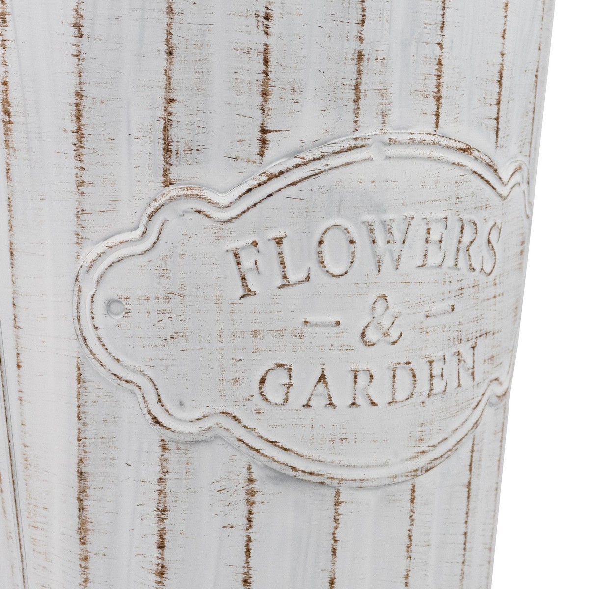 Вазон с ручками (металл), D18xH25см, белый в интернет-магазине флористических аксессуаров Азалия Декор